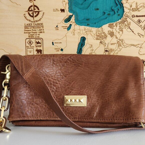 Tory Burch caramel/brown leather transformer bucket/ shoulder big bag - Picture 1 of 14